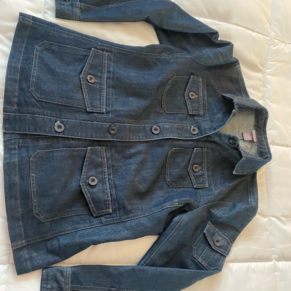 Laura Scott Jean jacket Size Small top pockets and bottom pockets